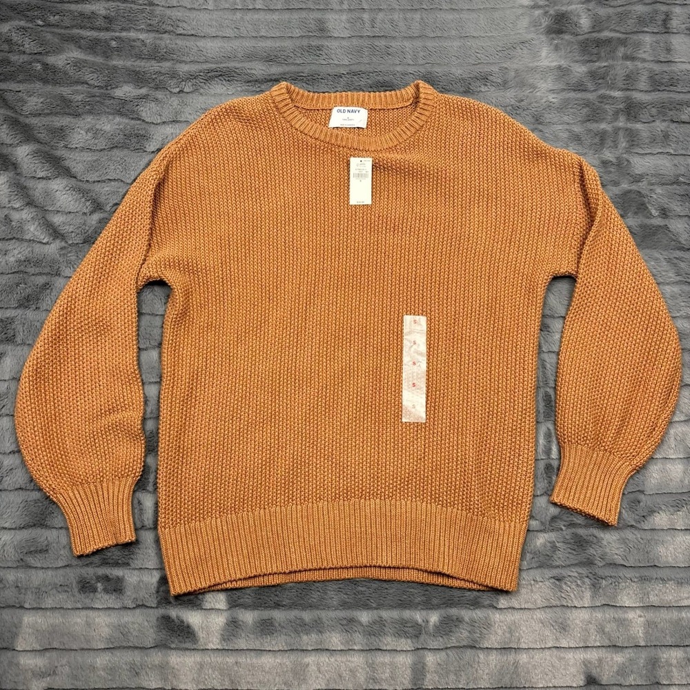 Old Navy Womens Shaker Stitch Tunic Sweater Brown Cotton Crew Neck Small 417063